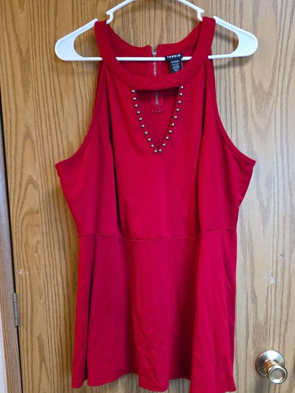 torrid Red Stud-Accent Halter Tank